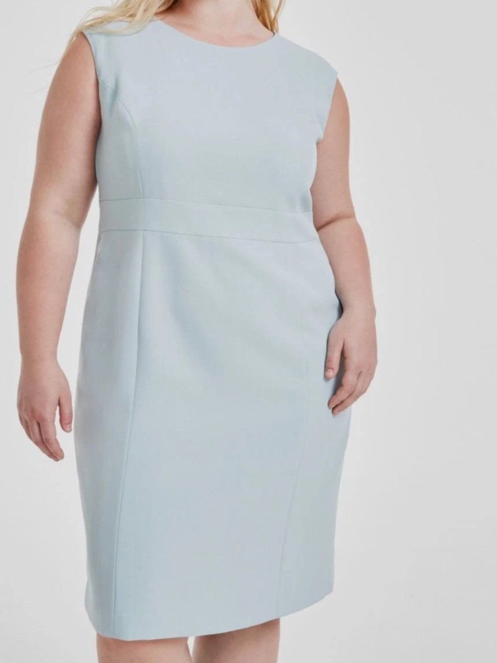Kasper Pale Blue Sleeveless Sheath Dress